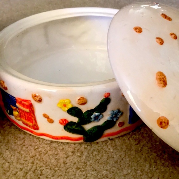 Southwest 6-Piece Glazed Ceramic Chip & Dip Large Serving Set - Picture 9 of 17